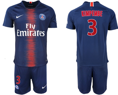 Paris Saint-Germain #3 Kimpembe Home Soccer Club Jersey Paris Saint-Germain #3 Kimpembe Home Soccer Club Jersey