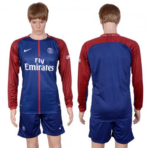 Paris Saint-Germain Blank Home Long Sleeves Soccer Club Jersey Paris Saint-Germain Blank Home Long Sleeves Soccer Club Jersey