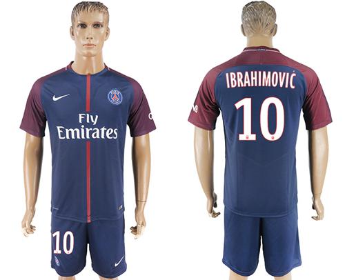 Paris Saint-Germain #10 Ibrahimovic Home Soccer Club Jersey Paris Saint-Germain #10 Ibrahimovic Home Soccer Club Jersey