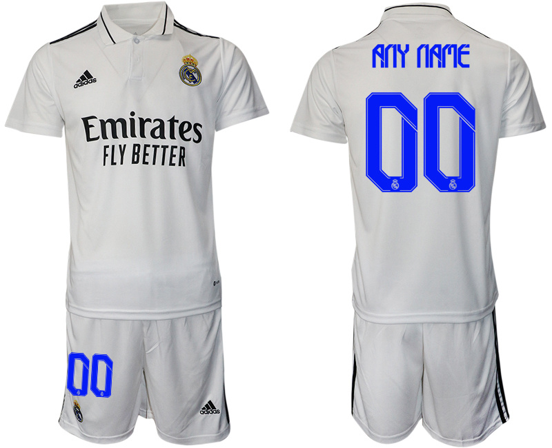 Men's Real Madrid Custom 22 23 White Home Soccer Jersey Suit 1 Men's Real Madrid Custom 22 23 White Home Soccer Jersey Suit 1