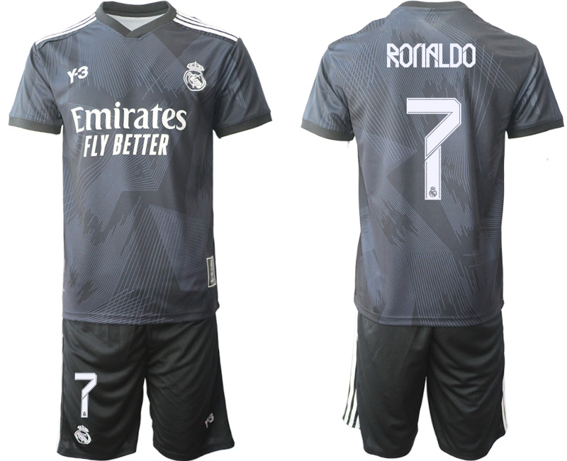 Men's Real Madrid Black #7 Ronaldo Jersey Men's Real Madrid Black #7 Ronaldo Jersey