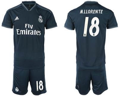 Real Madrid #18 M.Llorente Away Soccer Club Jersey Real Madrid #18 M.Llorente Away Soccer Club Jersey