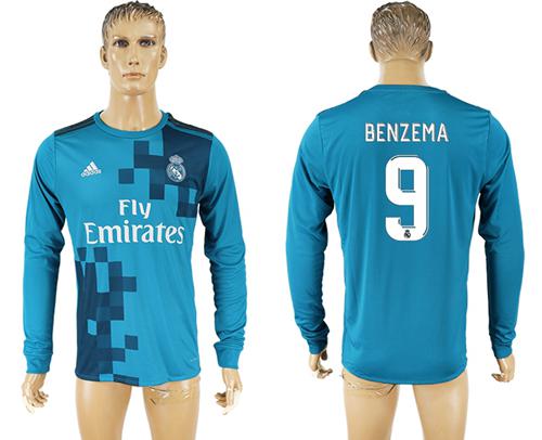 Real Madrid #9 Benzema Sec Away Long Sleeves Soccer Club Jersey Real Madrid #9 Benzema Sec Away Long Sleeves Soccer Club Jersey