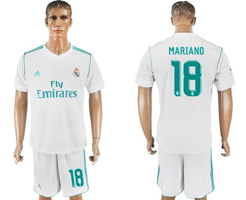 Real Madrid #18 Mariano White Home Soccer Club Jersey Real Madrid #18 Mariano White Home Soccer Club Jersey