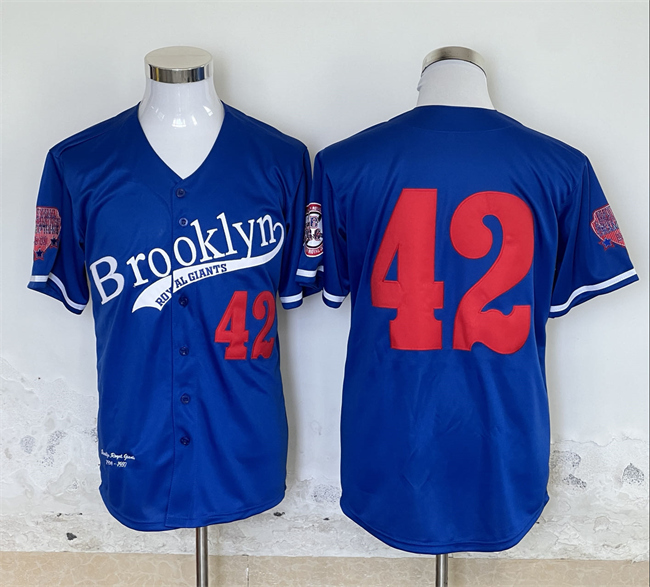 Men's Brooklyn Royal Giants #42 Stitched Baseball Jersey Men's Brooklyn Royal Giants #42 Stitched Baseball Jersey