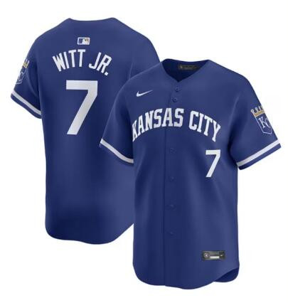 Men's Kansas City Royals #7 Bobby Witt Jr. Royal Stitched Jersey Men's Kansas City Royals #7 Bobby Witt Jr. Royal Stitched Jersey