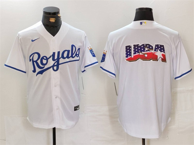 Men's Kansas City Royals White Team Big Logo Cool Base Stitched Jersey 2 Men's Kansas City Royals White Team Big Logo Cool Base Stitched Jersey 2