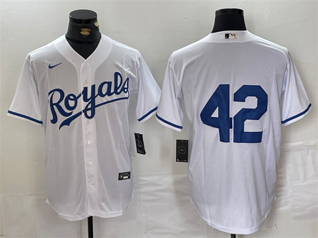 Men's Kansas City Royals #42 Jackie Robinson White Cool Base Stitched Baseball Jersey Men's Kansas City Royals #42 Jackie Robinson White Cool Base Stitched Baseball Jersey