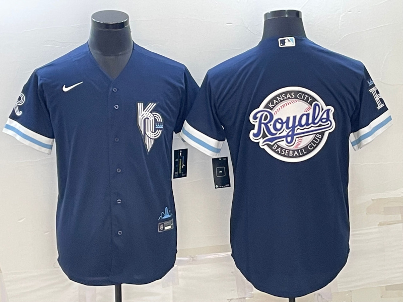 Men's Kansas City Royals Navy Team Big Logo City Connect Cool Base Stitched Jersey Men's Kansas City Royals Navy Team Big Logo City Connect Cool Base Stitched Jersey