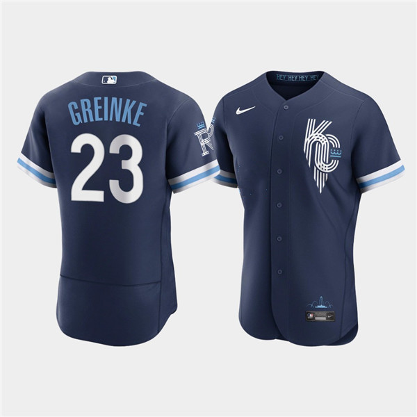 Men's Kansas City Royals #23 Zack Greinke 2022 Navy City Connect Flex Base Stitched MLB Jersey Men's Kansas City Royals #23 Zack Greinke 2022 Navy City Connect Flex Base Stitched MLB Jersey