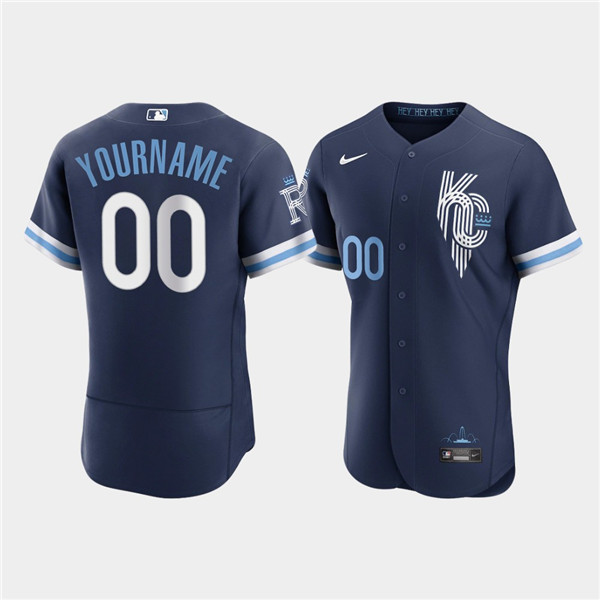 Men's Kansas City Royals Active Player Custom 2022 Navy City Connect Flex Base Stitched MLB Jersey Men's Kansas City Royals Active Player Custom 2022 Navy City Connect Flex Base Stitched MLB Jersey