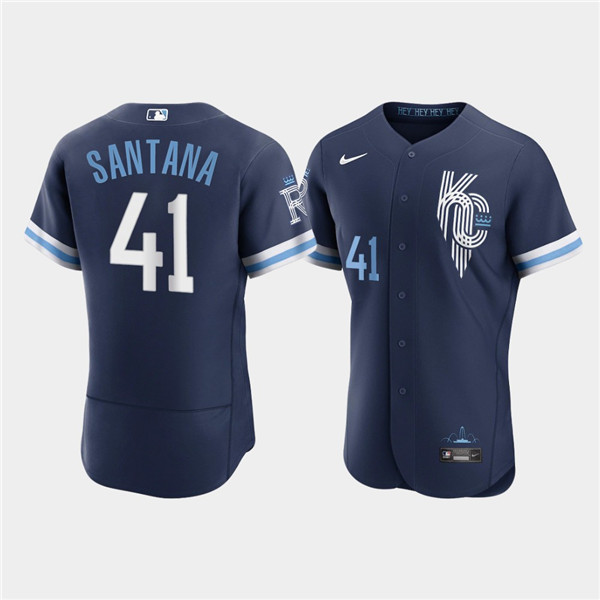 Men's Kansas City Royals #41 Carlos Santana 2022 Navy City Connect Flex Base Stitched MLB Jersey Men's Kansas City Royals #41 Carlos Santana 2022 Navy City Connect Flex Base Stitched MLB Jersey