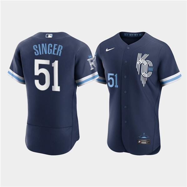 Men's Kansas City Royals #51 Brady Singer 2022 Navy City Connect Flex Base Stitched MLB Jersey Men's Kansas City Royals #51 Brady Singer 2022 Navy City Connect Flex Base Stitched MLB Jersey