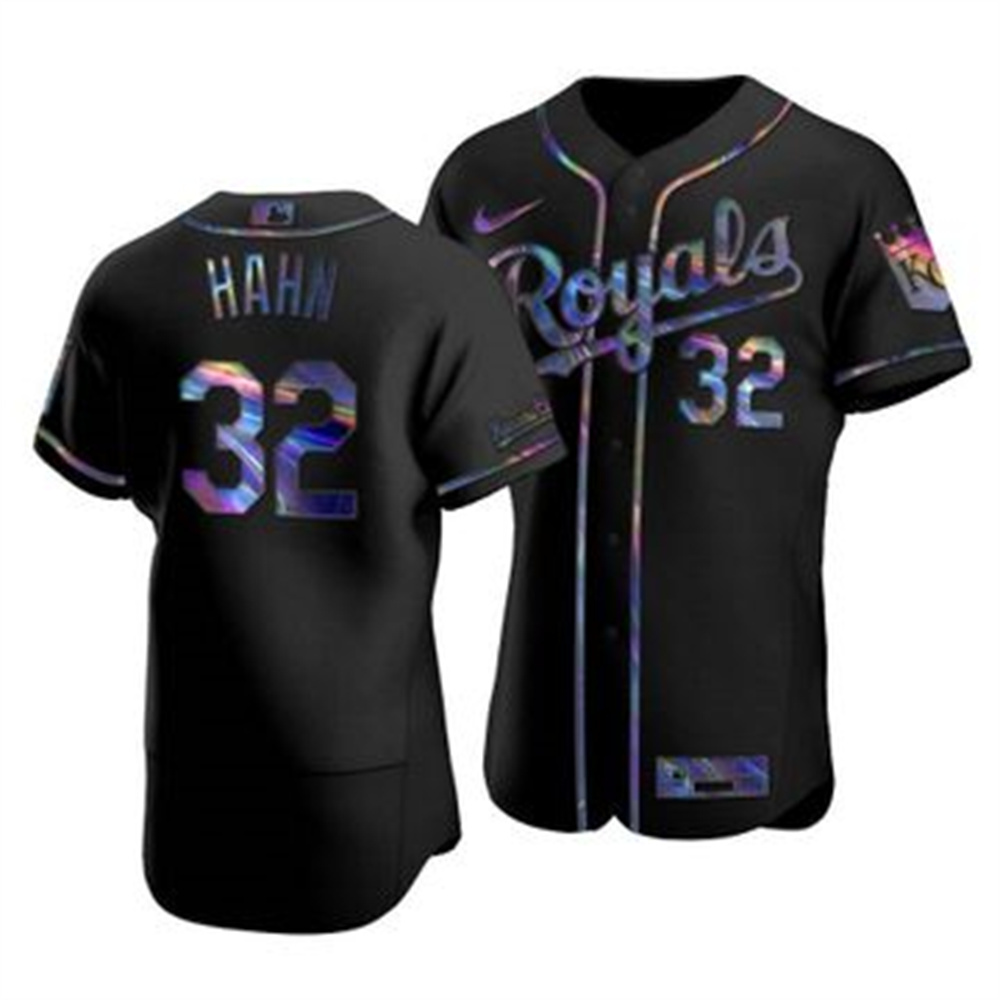 Kansas City Royals #32 Jesse Hahn Men's Nike Iridescent Holographic Collection MLB Jersey - Black Kansas City Royals #32 Jesse Hahn Men's Nike Iridescent Holographic Collection MLB Jersey - Black