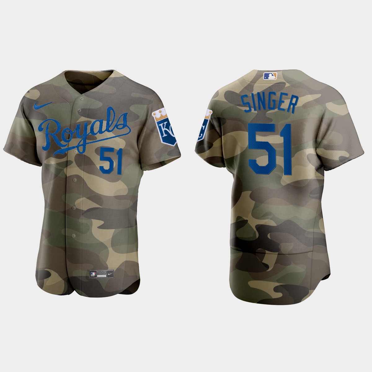 Kansas City Royals #51 Brady Singer Men's Nike 2021 Armed Forces Day Authentic MLB Jersey -Camo Kansas City Royals #51 Brady Singer Men's Nike 2021 Armed Forces Day Authentic MLB Jersey -Camo