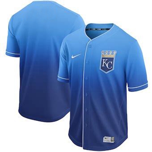 Royals Blank Royal Fade Authentic Stitched Baseball Jersey Royals Blank Royal Fade Authentic Stitched Baseball Jersey