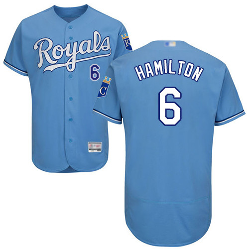 Royals #6 Billy Hamilton Light Blue Flexbase Authentic Collection Stitched Baseball Jersey Royals #6 Billy Hamilton Light Blue Flexbase Authentic Collection Stitched Baseball Jersey