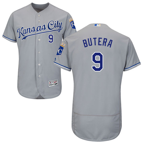 Royals #9 Drew Butera Grey Flexbase Authentic Collection Stitched Baseball Jersey Royals #9 Drew Butera Grey Flexbase Authentic Collection Stitched Baseball Jersey