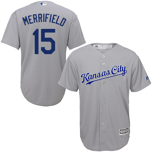 Royals #15 Whit Merrifield Grey New Cool Base Stitched Baseball Jersey Royals #15 Whit Merrifield Grey New Cool Base Stitched Baseball Jersey