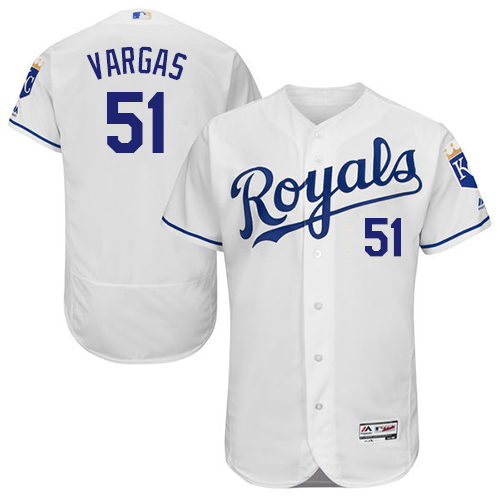Royals #51 Jason Vargas White Flexbase Authentic Collection Stitched MLB Jersey Royals #51 Jason Vargas White Flexbase Authentic Collection Stitched MLB Jersey