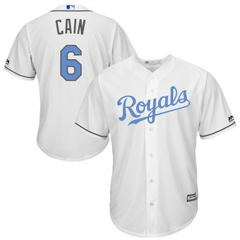 Men's Kansas City Royals Lorenzo Cain Majestic White Father's Day Cool Base Replica Jersey Men's Kansas City Royals Lorenzo Cain Majestic White Father's Day Cool Base Replica Jersey