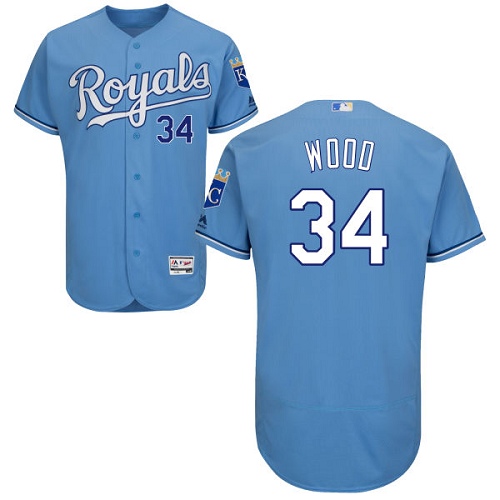 Royals #34 Travis Wood Light Blue Flexbase Authentic Collection Stitched MLB Jersey Royals #34 Travis Wood Light Blue Flexbase Authentic Collection Stitched MLB Jersey