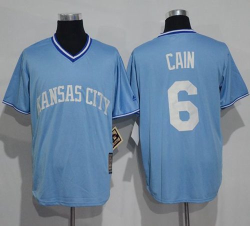 Royals #6 Lorenzo Cain Light Blue Cooperstown Stitched MLB Jersey Royals #6 Lorenzo Cain Light Blue Cooperstown Stitched MLB Jersey