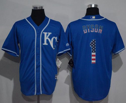 Royals #1 Jarrod Dyson Blue USA Flag Fashion Stitched MLB Jersey Royals #1 Jarrod Dyson Blue USA Flag Fashion Stitched MLB Jersey