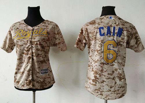 Royals #6 Lorenzo Cain Camo Women's Fashion Stitched MLB Jersey Royals #6 Lorenzo Cain Camo Women's Fashion Stitched MLB Jersey