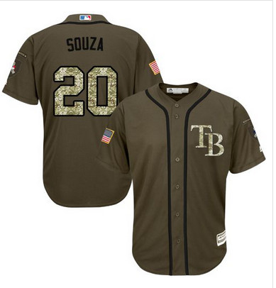 Rays #20 Steven Souza Green Salute to Service Stitched MLB Jersey Rays #20 Steven Souza Green Salute to Service Stitched MLB Jersey