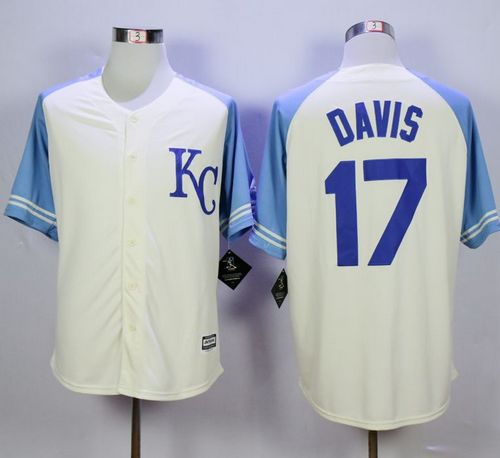 Royals #17 Wade Davis Cream Exclusive Vintage Stitched MLB Jersey Royals #17 Wade Davis Cream Exclusive Vintage Stitched MLB Jersey