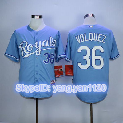 Royals #36 Edinson Volquez Light Blue Alternate 1 Cool Base Stitched MLB Jersey Royals #36 Edinson Volquez Light Blue Alternate 1 Cool Base Stitched MLB Jersey