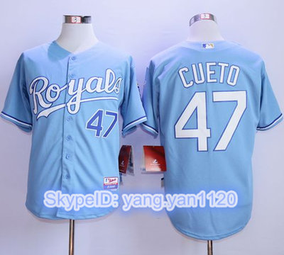 Royals #47 Johnny Cueto Light Blue Alternate 1 Cool Base Stitched MLB Jersey Royals #47 Johnny Cueto Light Blue Alternate 1 Cool Base Stitched MLB Jersey