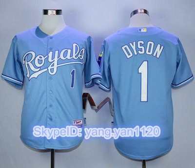 Royals #1 Jarrod Dyson Light Blue Alternate 1 Cool Base Stitched MLB Jersey Royals #1 Jarrod Dyson Light Blue Alternate 1 Cool Base Stitched MLB Jersey