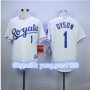 Kansas City Royals #1 Jarrod Dyson White Cool Base Stitched MLB Jersey Kansas City Royals #1 Jarrod Dyson White Cool Base Stitched MLB Jersey