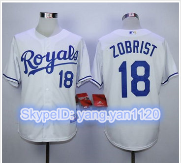 Kansas City Royals #18 Ben Zobrist White Cool Base Stitched MLB Jersey Kansas City Royals #18 Ben Zobrist White Cool Base Stitched MLB Jersey