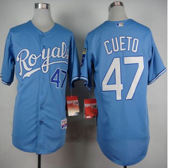 Kansas City Royals #47 Johnny Cueto Light Blue Alternate 1 Cool Base Stitched Baseball Jersey Kansas City Royals #47 Johnny Cueto Light Blue Alternate 1 Cool Base Stitched Baseball Jersey
