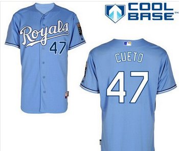 Kansas City Royals#47Johnny cueto light blue base de Baseball Jersey Kansas City Royals#47Johnny cueto light blue base de Baseball Jersey
