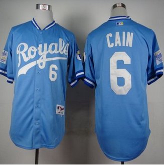 Kansas City Royals #6 Lorenzo Cain Light Blue 1985 Turn Back The Clock Stitched Baseball jersey Kansas City Royals #6 Lorenzo Cain Light Blue 1985 Turn Back The Clock Stitched Baseball jersey