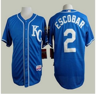 Kansas City Royals #2 Alcides Escobar Blue Alternate 2 Cool Base Stitched Baseball Jersey Kansas City Royals #2 Alcides Escobar Blue Alternate 2 Cool Base Stitched Baseball Jersey