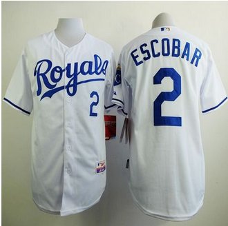 Kansas City Royals #2 Alcides Escobar White Cool Base Stitched Baseball Jersey Kansas City Royals #2 Alcides Escobar White Cool Base Stitched Baseball Jersey