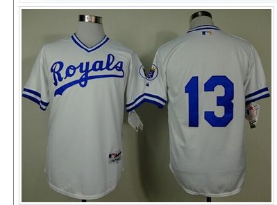 Kansas City Royals #13 Salvador Perez White 1974 Turn Back The Clock Stitched Baseball Jersey Kansas City Royals #13 Salvador Perez White 1974 Turn Back The Clock Stitched Baseball Jersey
