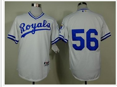 Kansas City Royals #56 Greg Holland White 1974 Turn Back The Clock Stitched Baseball Jersey Kansas City Royals #56 Greg Holland White 1974 Turn Back The Clock Stitched Baseball Jersey