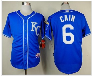 Royals #6 Lorenzo Cain Light Blue Alternate 2 Cool Base Stitched Baseball Jersey Royals #6 Lorenzo Cain Light Blue Alternate 2 Cool Base Stitched Baseball Jersey
