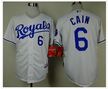 Kansas City Royals #6 Lorenzo Cain White Cool Base Stitched Baseball Jersey Kansas City Royals #6 Lorenzo Cain White Cool Base Stitched Baseball Jersey