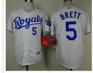Kansas City Royals #5 George Brett White Cool Base Stitched Baseball Jersey Kansas City Royals #5 George Brett White Cool Base Stitched Baseball Jersey