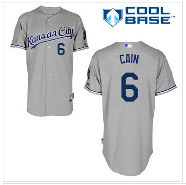 Royals #6 Lorenzo Cain Grey Cool Base Stitched Baseball Jersey Royals #6 Lorenzo Cain Grey Cool Base Stitched Baseball Jersey