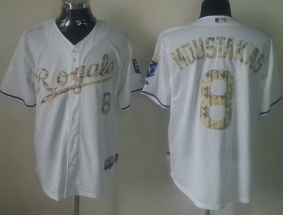 Kansas City Royals 8 Moustakas White MLB Jerseys Camo Number Kansas City Royals 8 Moustakas White MLB Jerseys Camo Number