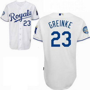 Kansas City Royals 23 Zach Greinke Jersey 40th Anniversary Patch white Kansas City Royals 23 Zach Greinke Jersey 40th Anniversary Patch white