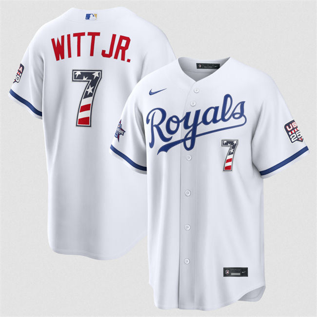 Men's Kansas City Royals #7 Bobby Witt Jr. White 2026 All-Star Edition Stars & Stripes Stadium Pick-A-Player Stitched Baseball Jersey Men's Kansas City Royals #7 Bobby Witt Jr. White 2026 All-Star Edition Stars & Stripes Stadium Pick-A-Player Stitched Baseball Jersey